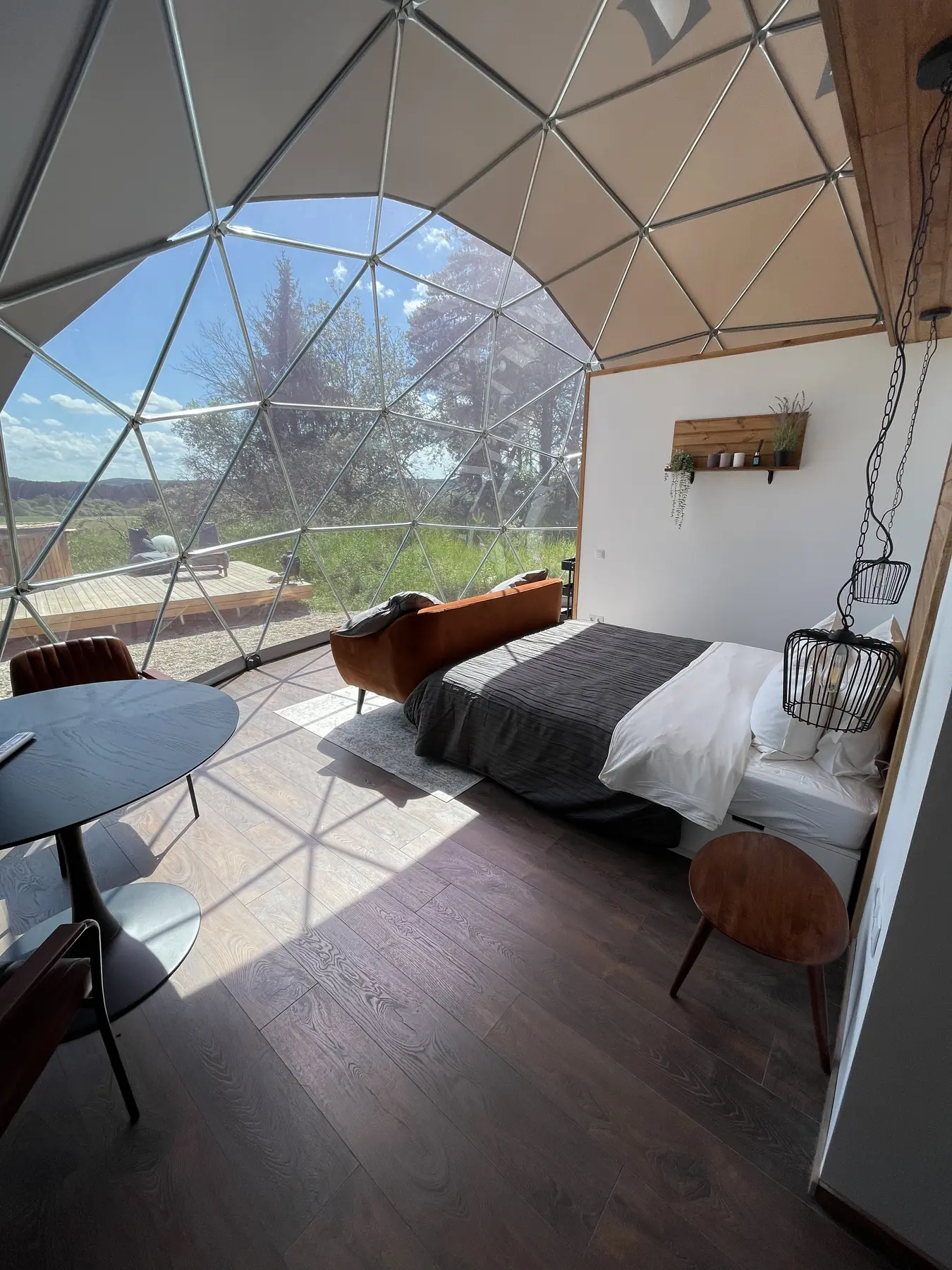 Morning light inside a Forest Dome